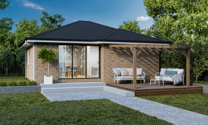 Granny Flat Six home design McDonald Jones Hipped facade