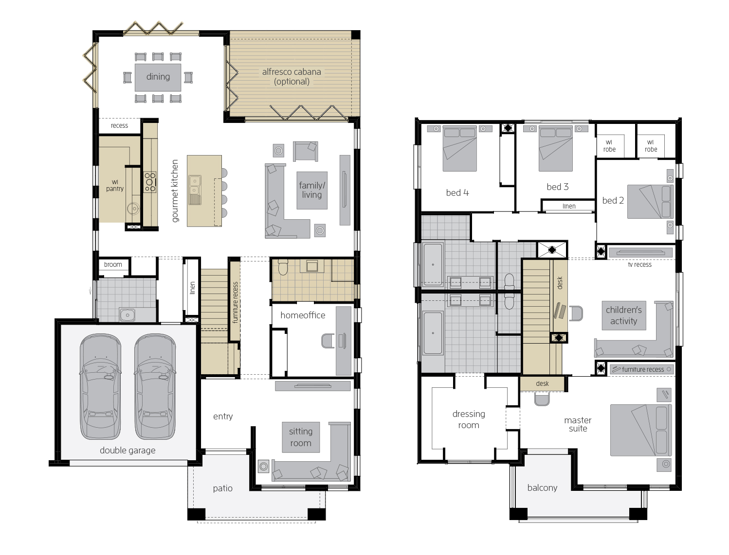 two storey home design tallavera 40 upgrade floorplan rhs